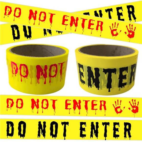 2Pcs Halloween Decorations Caution Tape - 2 inch x 164 feet Do Not Enter - Picture 1 of 7